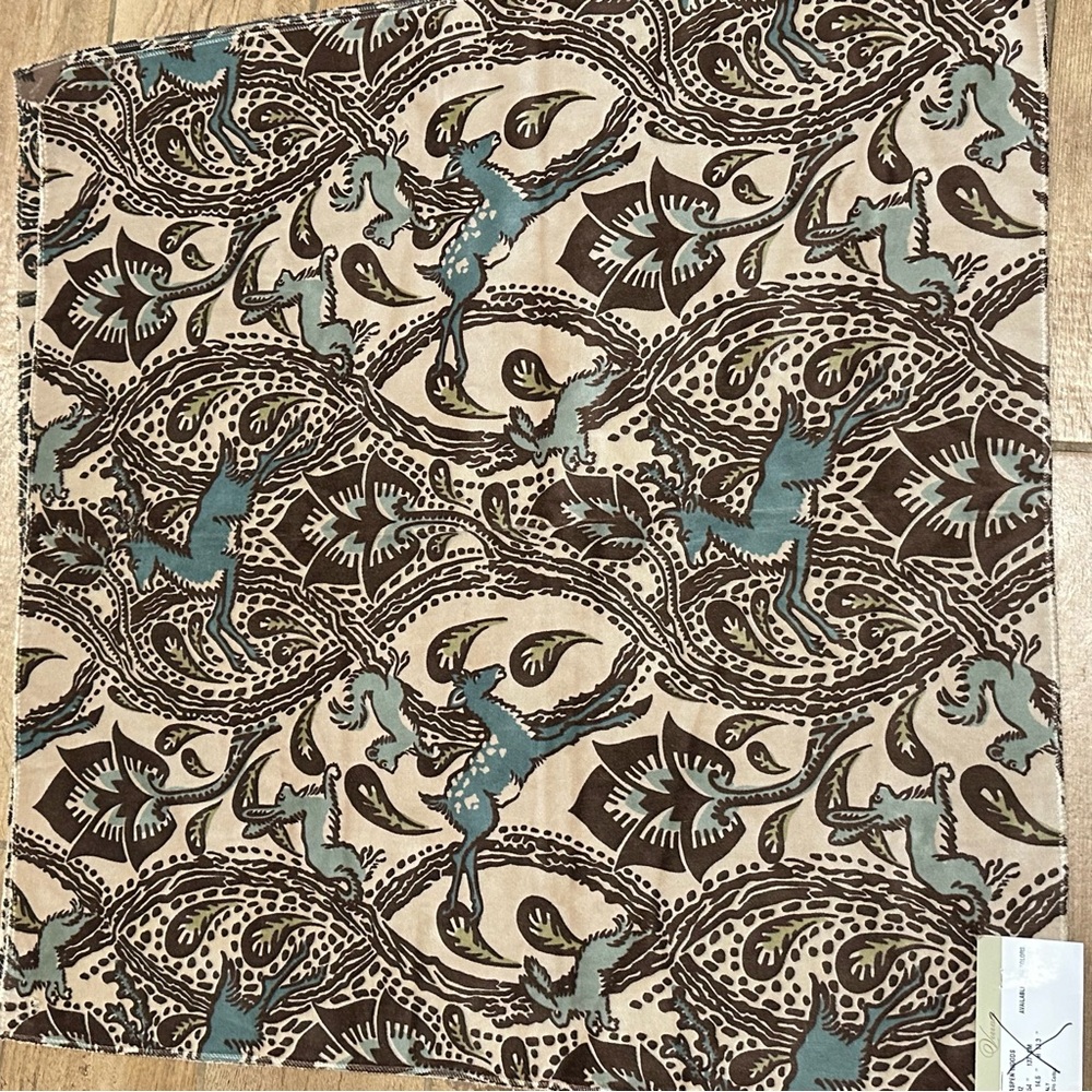 - Vervain “ aspen woods”embroidered FabricCut  sample  26” X 26” Made In I…